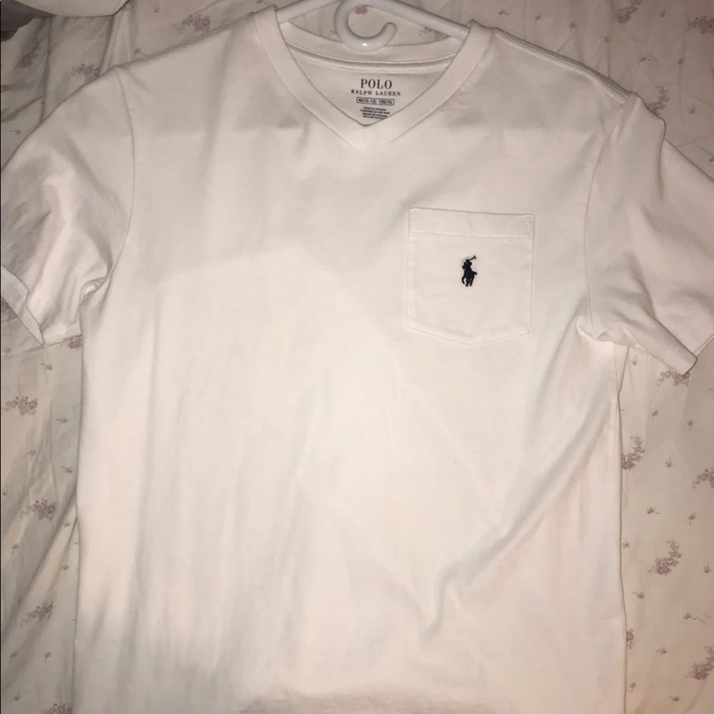 white pocket polo tee